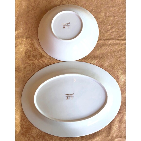14 in Serving Platter & 9 in Vegetable Bowl Royal Castle Radiance Hostess Set - Picture 3 of 8